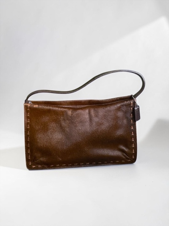 Coach Handbags - Coach West End Vintage Y2K Brown Calfhair Stitched Shoulder Bag
